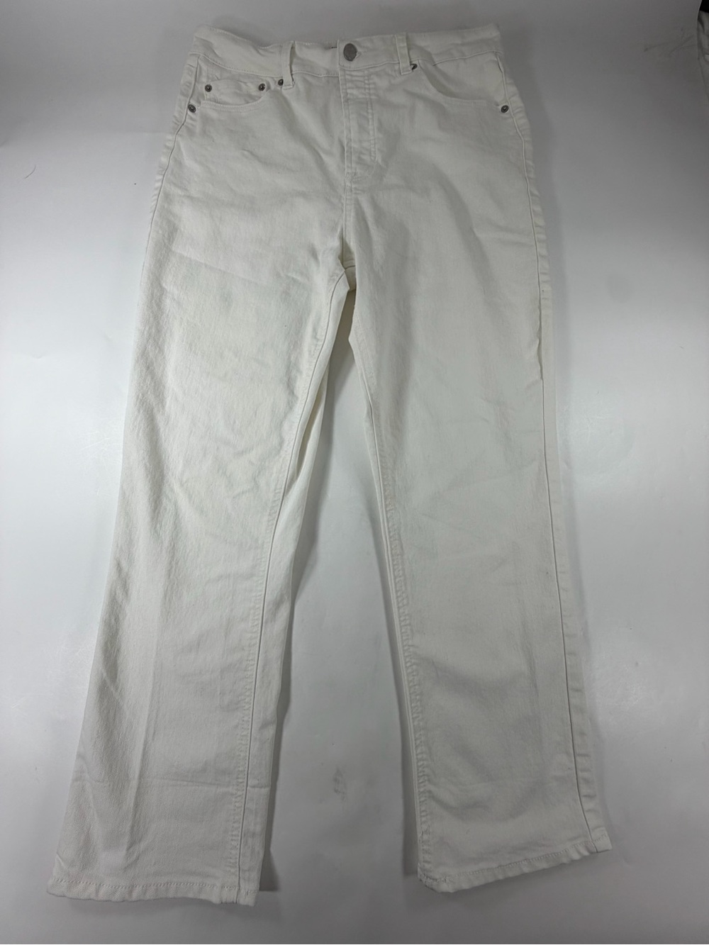Frye White High Rise Straight Leg Jeans 12/31 Stretch Denim Pants Womens Ankle